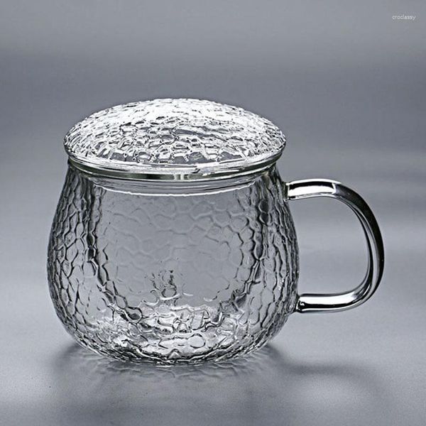 Garrafas de água Martelo Japonês Xícara de Chá Conjunto de Três Peças Vidro Transparente Resistente ao Calor com Tampa de Filtro Copo