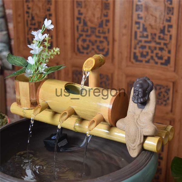Dekorative Objekte Figuren Bambus Aquarium Wasser Recycling Feng Shui Ornament Wasserbrunnen Wohnzimmer Wasserlandschaft Home Office Dekor Handwerk Hochzeitsgeschenke
