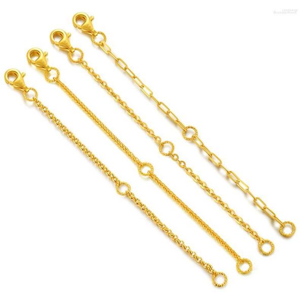 Ketten Pure Solid 999 24K Gelbgold Erweiterte Kette O Kabelverbinder für Armband Halskette 6 cm 2,4 Zoll L