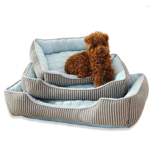 Kennels Soft Dog Bed Summer Pet Cool Feeling Nest Cat Deep Sleep Cooling Pad Forniture Letti Prodotti Accessori Drop Center