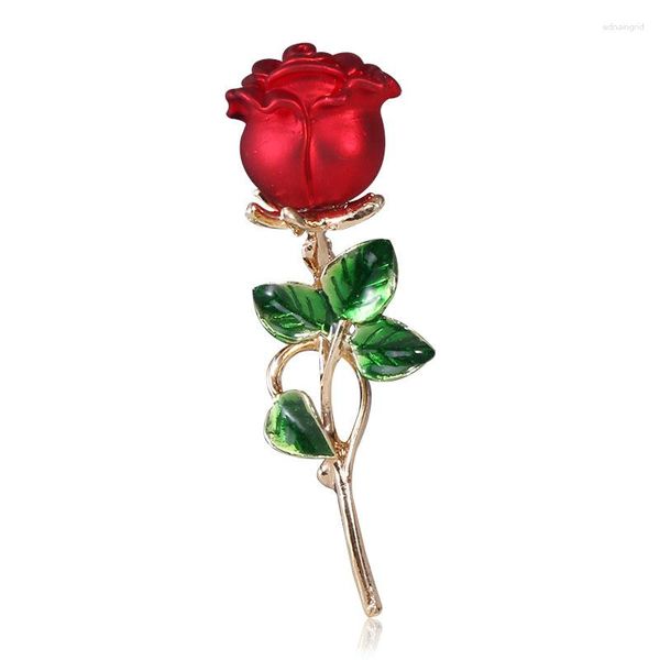 Broschen Blau Rot Emaille Rose Blume Für Frauen Dame Klassische Schönheit Party Büro Brosche Pin Geschenke