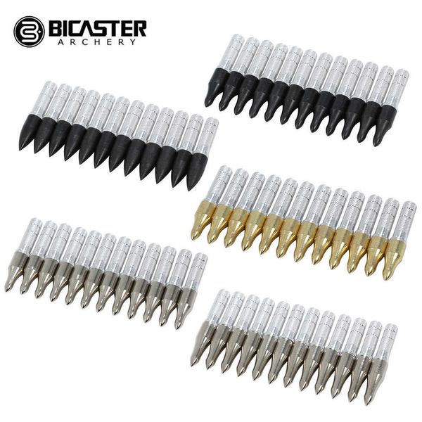 Bogenpfeil 12 Stück Pfeilspitzen 75-125 Grains ID6,2 mm + Einsatz Aluminiumadapter Zielpfeilspitze Bogenschießen PfeilspitzeHKD230626