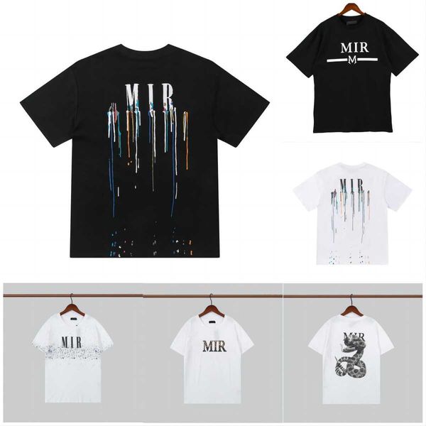 T-shirts masculinas de verão T-shirts masculinas de grife de qualidade Amirs com estampas de manga curta Camiseta casual com letras Camisetas masculinas largas com gola redonda Camisetas grandes com graffiti Wg