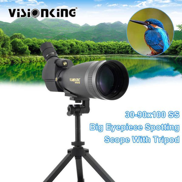 Teleskop-Ferngläser Visionking 30-90x100 Ss leistungsstarke Spotszusammenfassung Okular Optik Jagd Vogelbeobachtung Beobachtung Tescope Spiegel mit Stativ HKD230627