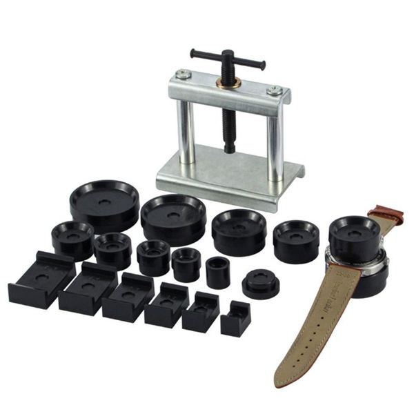 Case Watch Press Set con 12/18 Mieli Dies Watch Press Dies Back Hine Press Die Kit per la riparazione dell'orologio