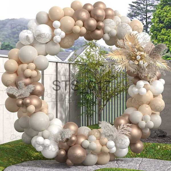 Kleiderbügel Racks Boho Hochzeitsdekoration Sandweiß Luftballons Garland Arch Kit Geburtstagsfeier Ballon Babyparty Gold Metall Latex Globos Supplies x0710