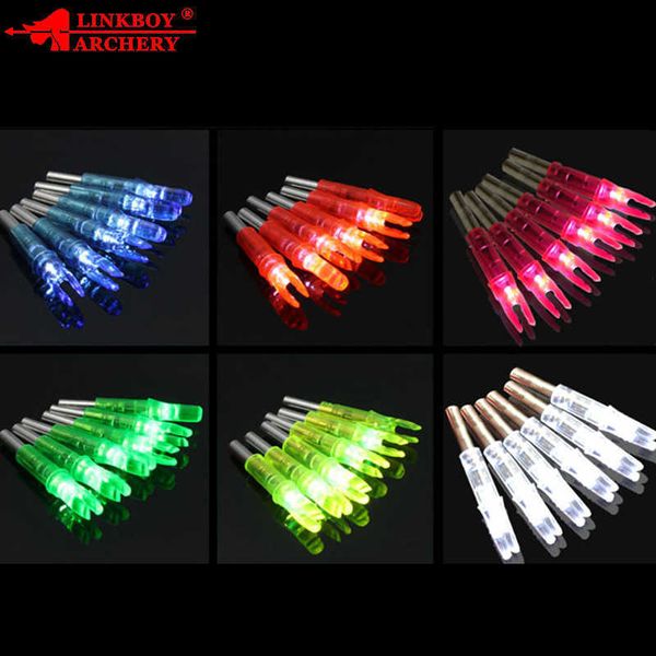 Стрелка лука Linkboy Argery Orignal 6pcs LED Nock + БЕСПЛАТНАЯ ЗАПИСАНИЕ Батареи ID6,2 мм светодиодную освещенную стрельбу из лука стрелка нок -нок -лук HuntingHKD230626