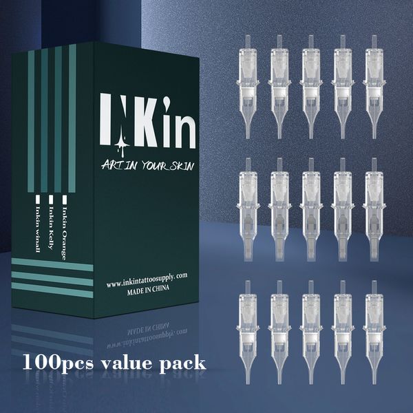 Kits de agulhas de tatuagem de cartucho real EZ INKIN 100 unidades RL RS M1 RM Shader de forro de tamanhos mistos para máquinas de caneta de tatuagem rotativa 230626
