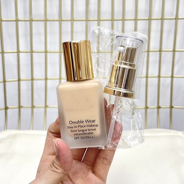 Double Wear Liquid Foundation 4 cores 1c1 1w1 1w2 2co Cosmetics 30ML SPF10 Matte Cream Foundation Makeup free shopping