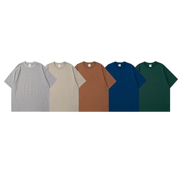 23ss Herren-Designer-Tide-T-Shirts, tiefe Schulter, Briefdruck, einfarbig, kurzärmelig, Übergröße, lässiges T-Shirt, 100 % reine Baumwolle, Tops für Männer und Frauen