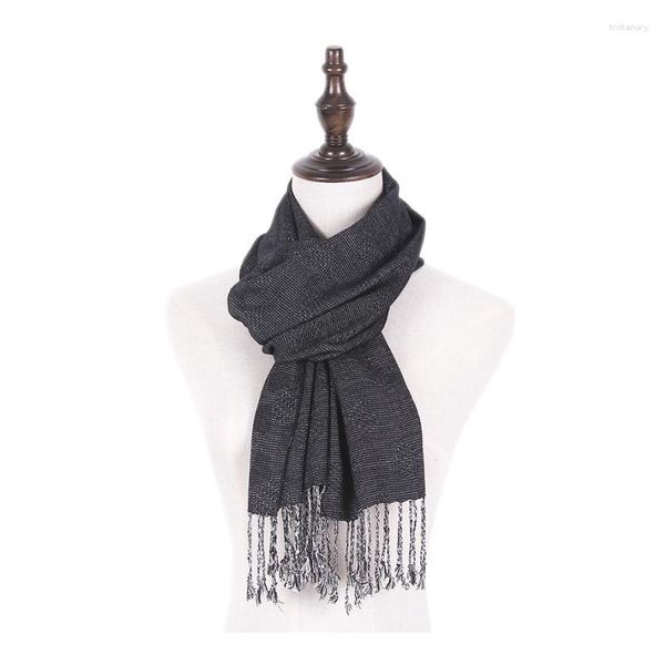 Cachecóis Masculino Cachecol De Lã Macio Preto Xaile Algodão Estola Pashmina Moda Quente Aconchegante Marca Homme