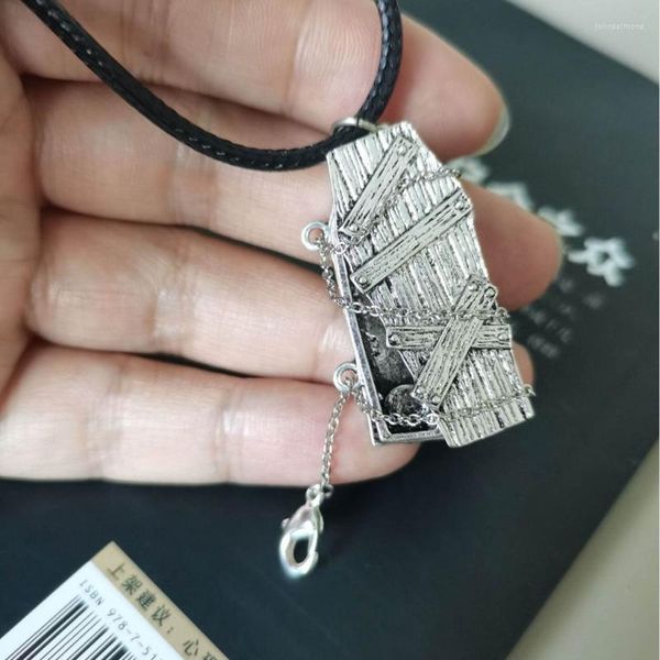 Colares com Pingente Caixão Gargantilha Corda Preta Clavícula Corrente Jóias Ornamento Misterioso