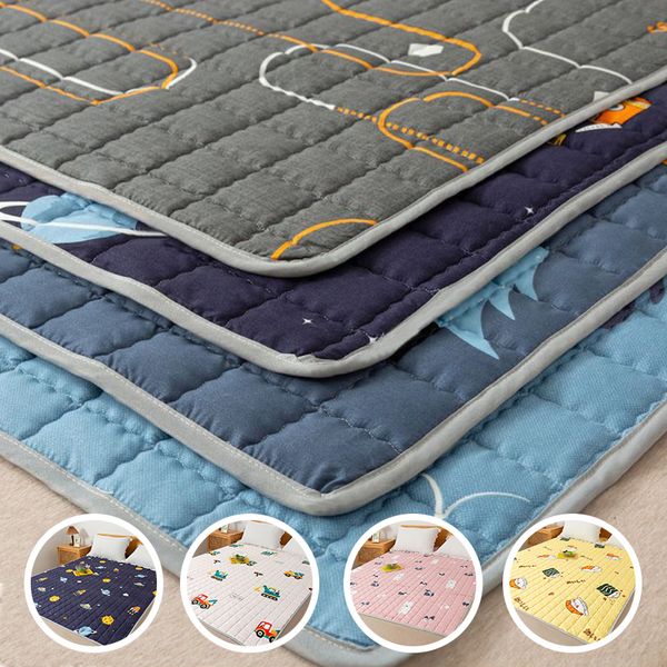 Bettwäsche-Sets Sommer-Schlafmatte gesteppte Matratzenbezug einfarbiges Bett Spannbettlaken-Schutz-Pad Topper-Schutz 230626