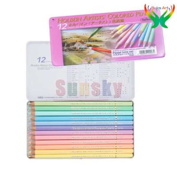 Color Holbein Artist Oil Color Matita Macarone Color Coating 50 Color Lead Paper Box Artist Drawing Pencil Art Painting Forniture