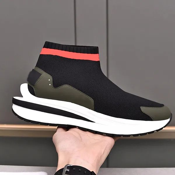 Dehnbare Stricksocken, Schuhe für Herren, neue Schuhe, schwarze Herren, leichte High-Top-Strick-Sporttrends, fliegende Strickschnürsenkel, Sport-Casual-Trendschuhe