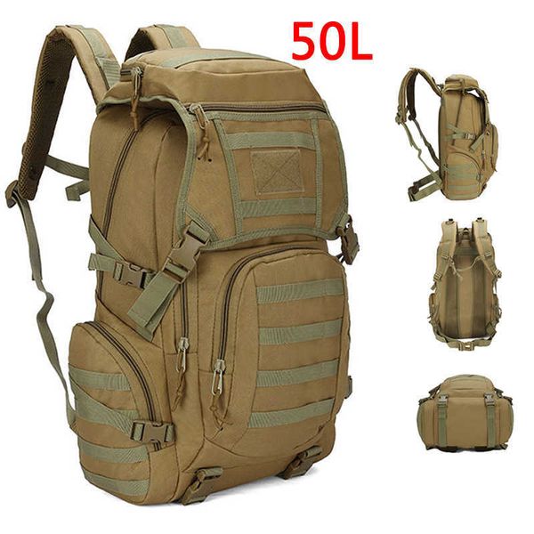 Multifunktionstaschen, militärischer taktischer Rucksack, Camping, Wandern, Tagesrucksack, Armee-Rucksack, Outdoor, Angeln, Sport, Jagd, Klettern, wasserdichte Tasche, ca. 50 LHKD230627