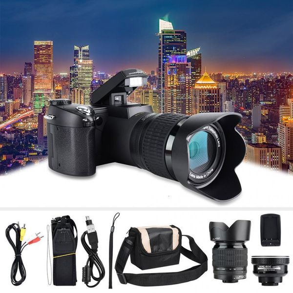 Outros produtos de câmera HD 2023 POLO D7100 Digital 3illion Pixel Auto Focus Professional SLR Video Zoom óptico 24X Bolsa para três lentes 230626