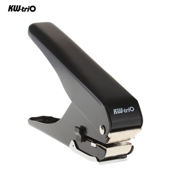 Punch Kwtrio HeavyDuty Slot Metal Metal Furro único Purcher 1 Hole Punch 10 Capacidade de folha para cartão de identificação PVC Slot e papel