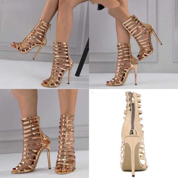 Zomer Sandalen Sexy Stiletto Hoge Hakken Vrouwen Street Style Stripper Fetish Smalle Band Enkel Rits Pompen Schoenen 230511