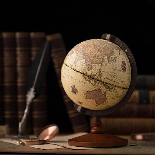 Globe Antique деревянный глобус 14 см. Английская версия Студент Учебник Бал Инструмент Университет Домашнего Офиса.