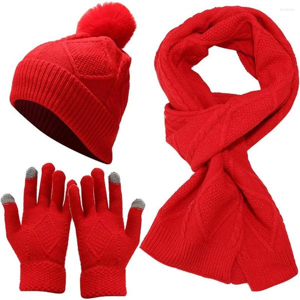 Schals 3 Teile/satz Frauen Winter Herbst Schal Atmungsaktive Tragbare Freie Größe Einfarbig Stilvolle Thermische Hand Waschbar Handschuh Hut