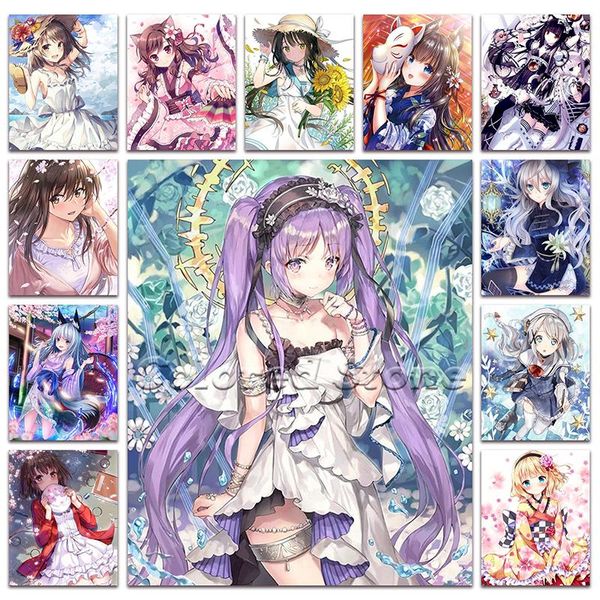 Stitch 5d Full Square Diamond Painting Crossam Cross Croce Cartoon Beauty Lady Gir Gir Tround Drill Drawing Mosaic Comic Loli