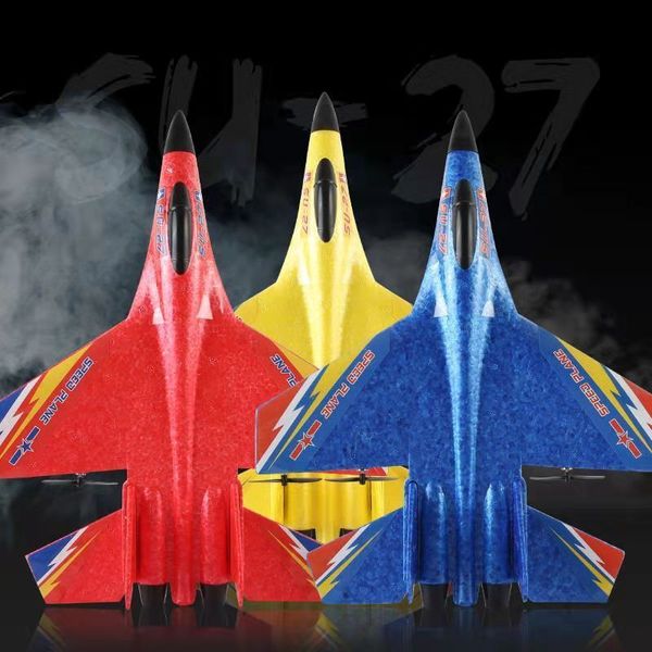 Electricrc BbSong SU27 RC PLANO REMOTO REMOTO Airplano 2.4G Rádio Aeronave controlada Hobby Glider Fighter Toys para crianças adultas Presente 230626