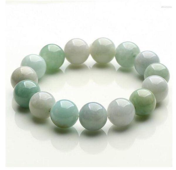 Charm Armbänder Natürliche Myanmar Grüne Jade Armband 12mm Perlen Mode Temperament Schmuck Edelsteine Zubehör Geschenke Großhandel Armband