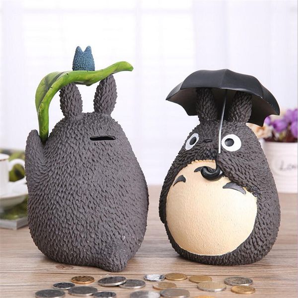 Кухни Play Food Totoro Piggy Bank Смола Статуэтки Тоторо Японский Стиль Монета Копилка ребенок Пасхальный подарок 230626