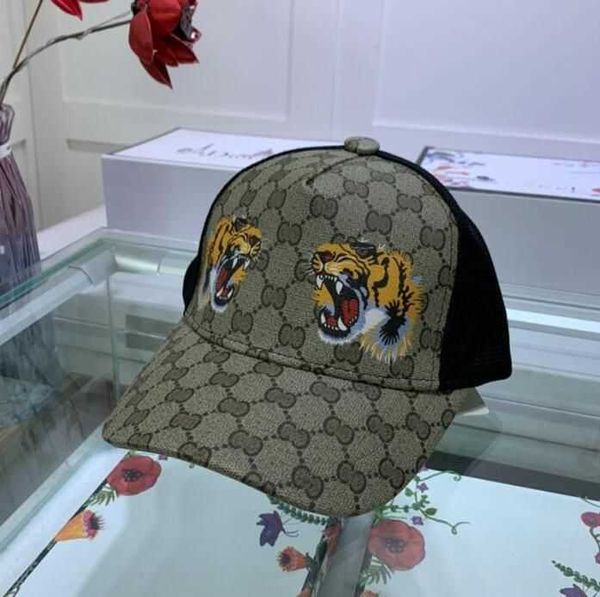 Дизайнерские мужские бейсбольные кепки 2023 года Брендовые шляпы с головой тигра пчелиная змея Вышитая кость Мужчины Женщины casquette Sun Hat gorras Спортивная сетка Cap1