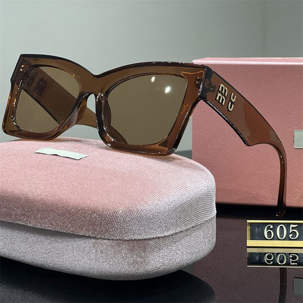 Designer Mu Eyewear Lady Sonnenbrille, Luxus-Sommer-Katzenaugenbrille, Buchstabe innen, Herrenbrille, Sonnenschutz, polarisierte Sonnenbrille mit Box