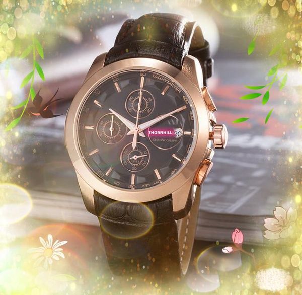 Tous les sous-cadrans fonctionnent à la mode montre de chronométrage Mens relojes mouvement à quartz étanche horloge heure gentleman affaires luxe populaire balayage du crime tique montre-bracelet cadeaux