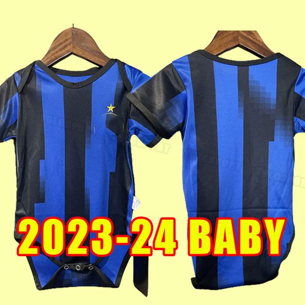 BABY LUKAKU camisas de futebol 23 24 Inter BARELLA VIDAL LAUTARO ERIKSEN ALEXIS DZEKO CORREA UNIFORMS camisa de futebol 2023 2024 Milan HOME kids BEBÊS