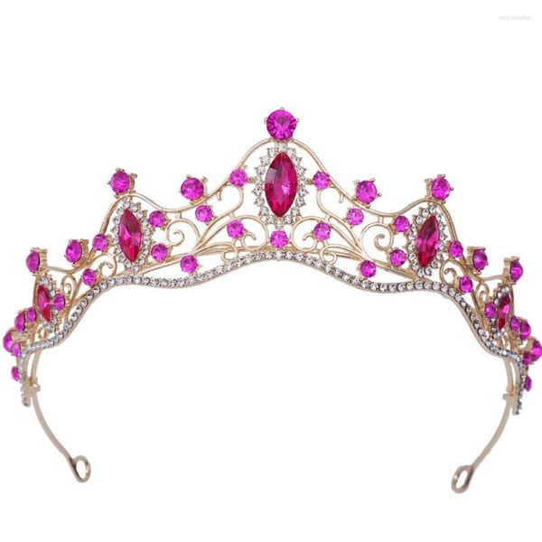 Fermagli per capelli DIEZI 18 colori coreano elegante corona di cristallo accessori tiara donne ragazze festa gioielli da sposa strass di lusso