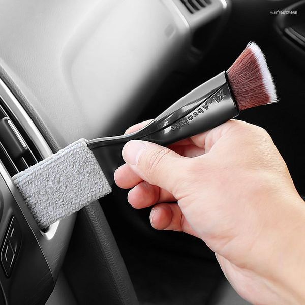 Spolverare la spazzola per la pulizia della spugna dell'auto Rimuovi il doppio lato per il pannello dell'aria condizionata Gap Auto Wash Tools Meter Detailing Cleaner