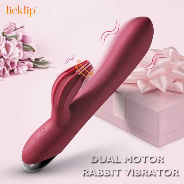 Vibratoren Dual Motor Rabbit Vibrator 10 Frequenz Vibration Klitoris Massage Erwachsene Sexspielzeuge Dildos G-Punkt Masturbatoren für Frauen 230626