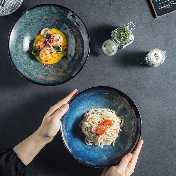Ciotole Ciotola di ramen in ceramica cotta al forno giapponese Noodle creativi Casa Insalata di frutta Ristorante specializzato Stoviglie di lusso leggero