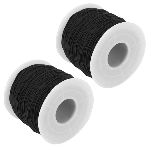 Sacchetti per gioielli 2X Corda elastica per bracciali Cordoncino elastico Collana per braccialetti (nero)