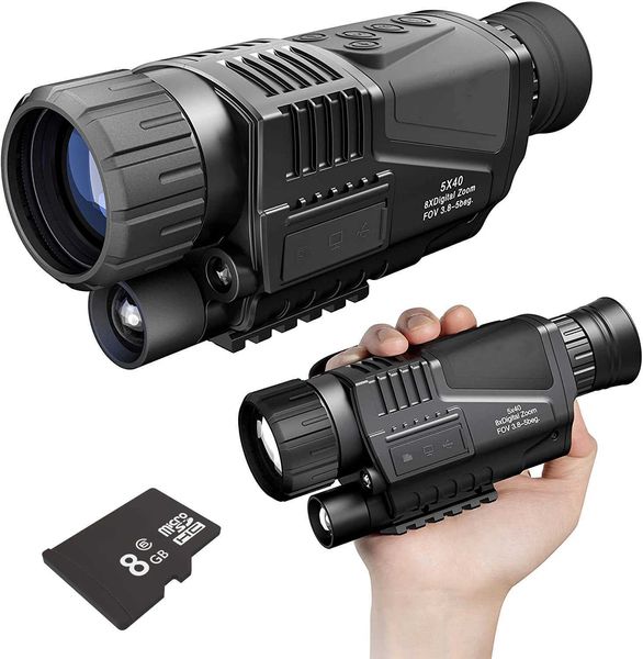 망원경 쌍안경 5X40 적외선 디지털 나이트 비전 단안경 카메라 1.5