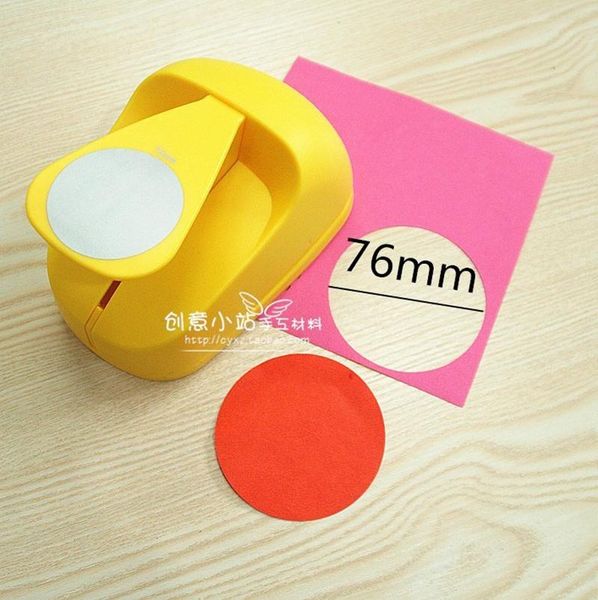 Fotografia 3,8 cm 5,1 cm7,6 cm a forma rotonda Craft Punch set per bambini MANUALE foro fai -da -te colpi Cortador de papel de scrapbook cerchio scolastico pugno