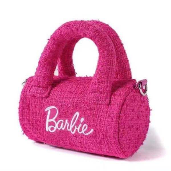 Bolsas de mão de Boston para crianças da moda, bolsas de ombro único com letras bordadas para crianças, bolsas mensageiro princesa pêssego