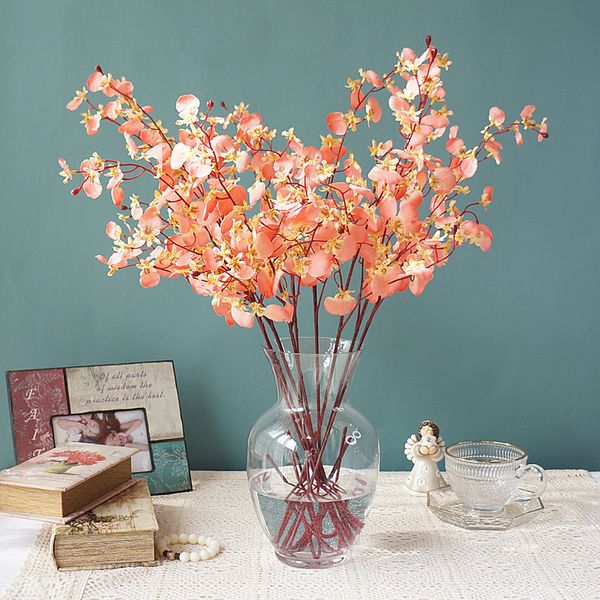 10 Stück 80 cm 4 Gabeln Oncidium-Seidenblumen, künstliche Heimdekoration, Hochzeit, Büro, Fotografie, künstliche Blumen, Girlande, Orchideen