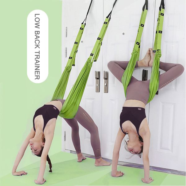Faixas de resistência Puxar corda Aerial Yoga Stratch Leg Splits Trainer Feminino Gym Belt Aerial Yoga Strap Hammock Swing Alongamento 230626