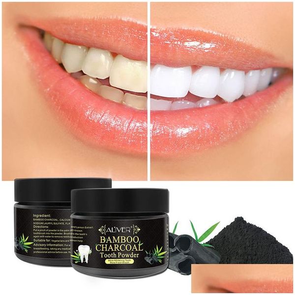 Clareamento dental 30G Carvão em Pó Natural Ativado Branqueador Drop Delivery Saúde Beleza Dhw7S