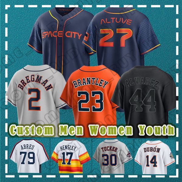 Maglia da baseball Jose Altuve Jose Abreu Alex Bregman Houston Jeremy Pena Kyle Tucker Yordan Alvarez David Hensley Hunter Brown Mauricio Dubon Craig Biggio Joe Perez