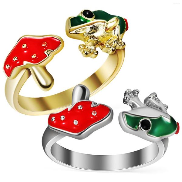 Anhänger Halsketten 2 Stück Frosch Offener Ring Damen Finger Dame Grün Frauen Schmuck Weiblich Europäisch Amerikanisch Einstellbar