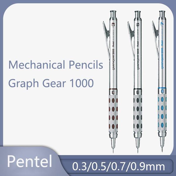 Lápis Pentel GraphGear 1000 Lápis de desenho mecânico PG1013/15/17/19 (0,3/0,5/0,7/0,9 mm) Supplência de escritório