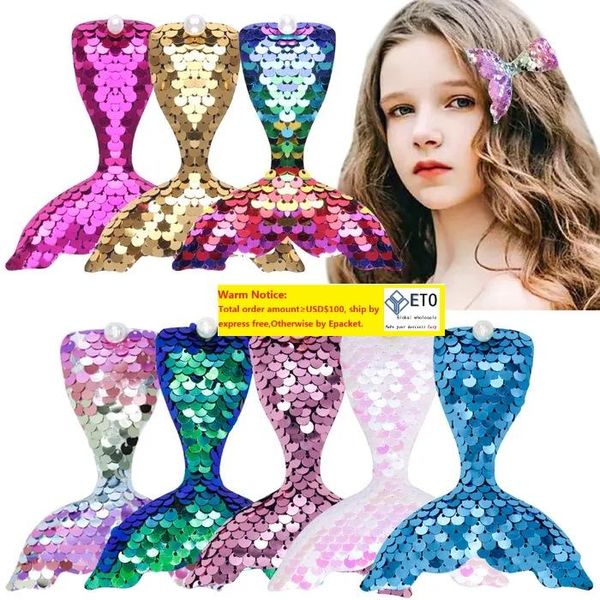 Clip a coda di sirena Barrettes Scala di paillettes sfumate Bambini reversibili Forcina per bambini Bobby Pin Gioielli di moda Will e Sandy