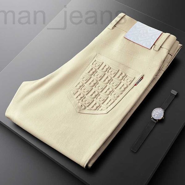 Jeans da uomo firmati Jeans da uomo di marca di lusso pantaloni burb tb stampa 3D pantaloni casual dritti da uomo plus size JNJD