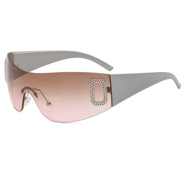 2023 Neue All-in-One-Sonnenbrille für Damen, rahmenlos, Millennium Spicy Girls Letter, Rennrad-Sonnenbrille 3560, Damen-Fahrradbrille